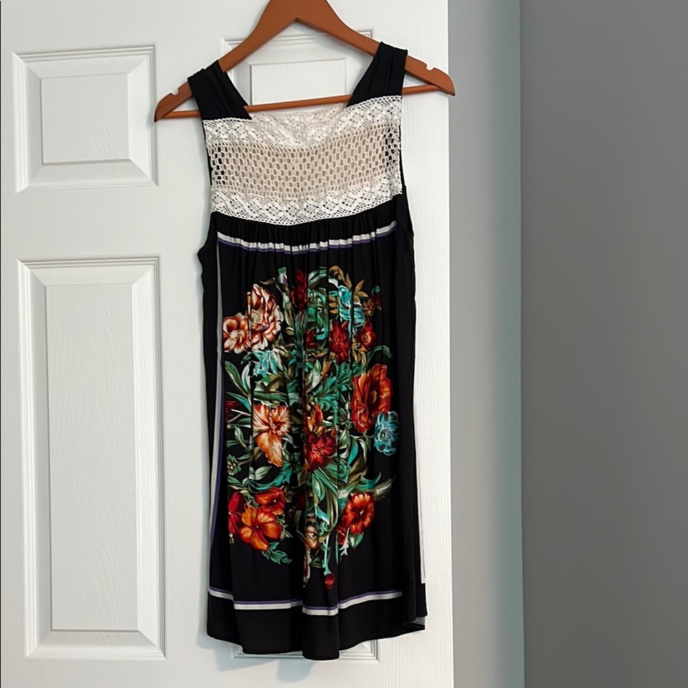 Free People Black Floral Mini Dress